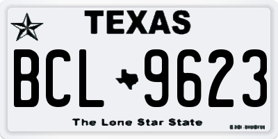 TX license plate BCL9623