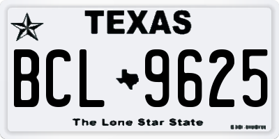 TX license plate BCL9625