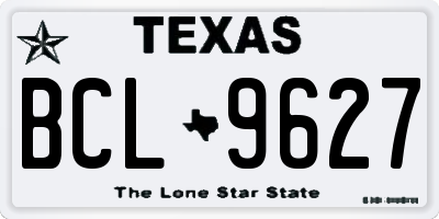 TX license plate BCL9627