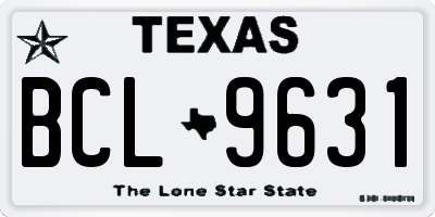 TX license plate BCL9631