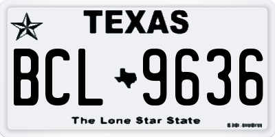 TX license plate BCL9636