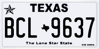 TX license plate BCL9637