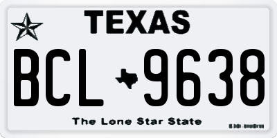 TX license plate BCL9638