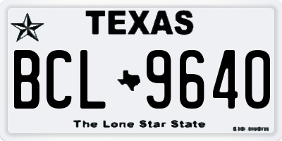 TX license plate BCL9640