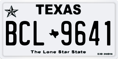 TX license plate BCL9641