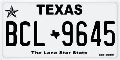 TX license plate BCL9645