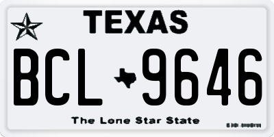 TX license plate BCL9646