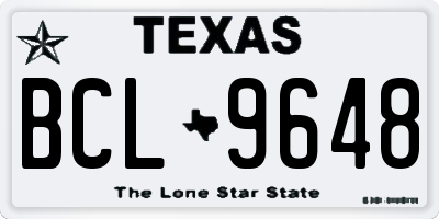 TX license plate BCL9648