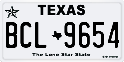 TX license plate BCL9654