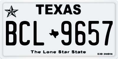 TX license plate BCL9657