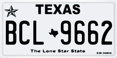 TX license plate BCL9662