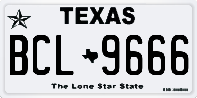 TX license plate BCL9666