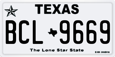 TX license plate BCL9669