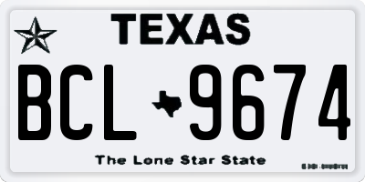 TX license plate BCL9674