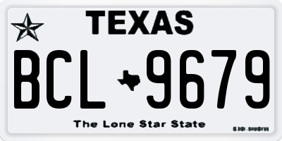 TX license plate BCL9679