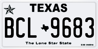 TX license plate BCL9683