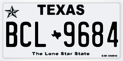 TX license plate BCL9684