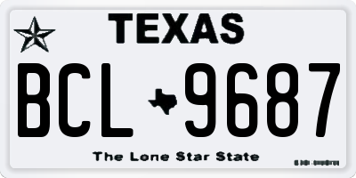 TX license plate BCL9687