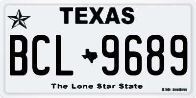 TX license plate BCL9689