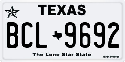 TX license plate BCL9692