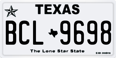 TX license plate BCL9698