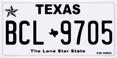 TX license plate BCL9705
