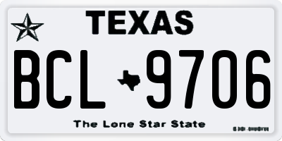 TX license plate BCL9706
