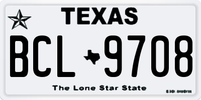 TX license plate BCL9708