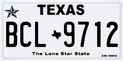 TX license plate BCL9712