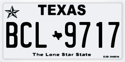 TX license plate BCL9717