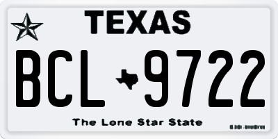 TX license plate BCL9722