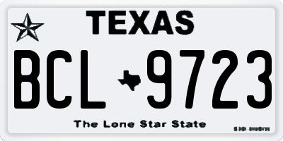 TX license plate BCL9723
