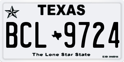 TX license plate BCL9724