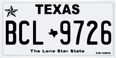 TX license plate BCL9726