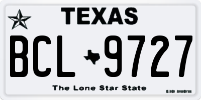 TX license plate BCL9727