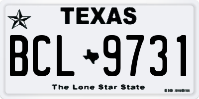 TX license plate BCL9731