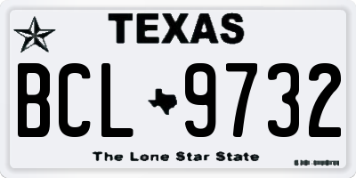 TX license plate BCL9732