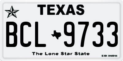 TX license plate BCL9733