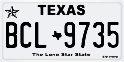 TX license plate BCL9735