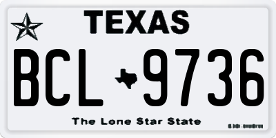 TX license plate BCL9736