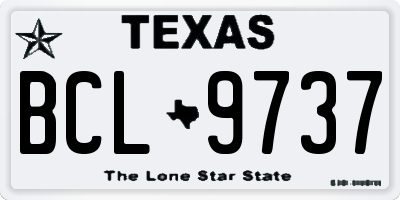 TX license plate BCL9737