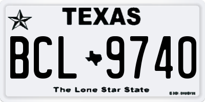 TX license plate BCL9740