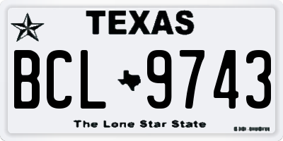 TX license plate BCL9743