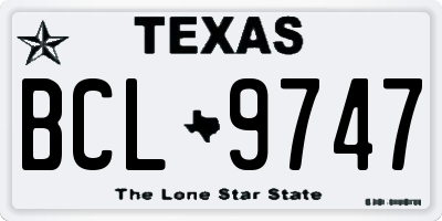 TX license plate BCL9747