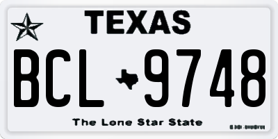 TX license plate BCL9748