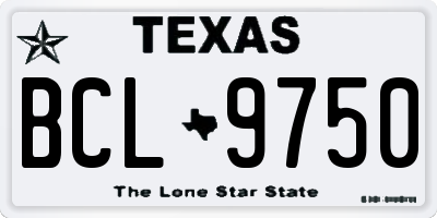 TX license plate BCL9750