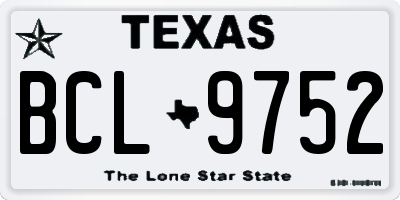 TX license plate BCL9752