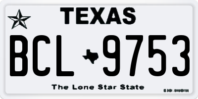 TX license plate BCL9753