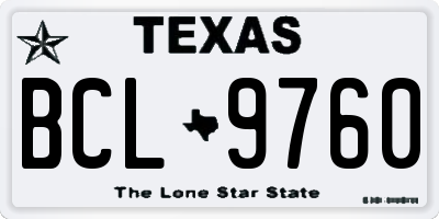 TX license plate BCL9760
