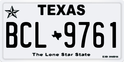 TX license plate BCL9761
